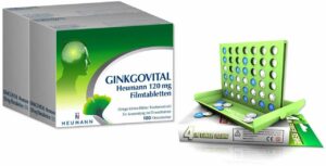 Ginkgovital Heumann 120 mg 200 Filmtabletten + gratis Spiel 4 in einer Reihe