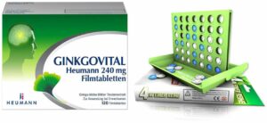 Ginkgovital Heumann 240 mg 120 Filmtabletten + gratis Spiel 4 in einer Reihe