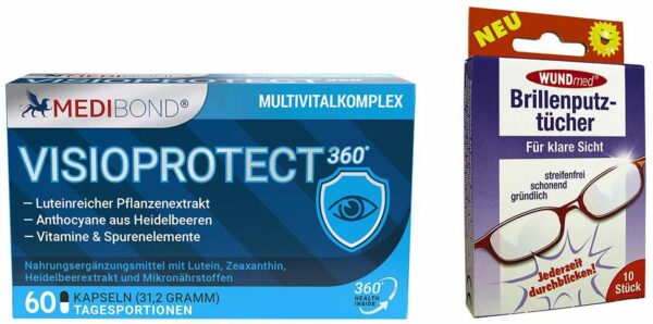 Visioprotect 360° Medibond 60 Kapseln + gratis Brillenputztücher 10 Stück