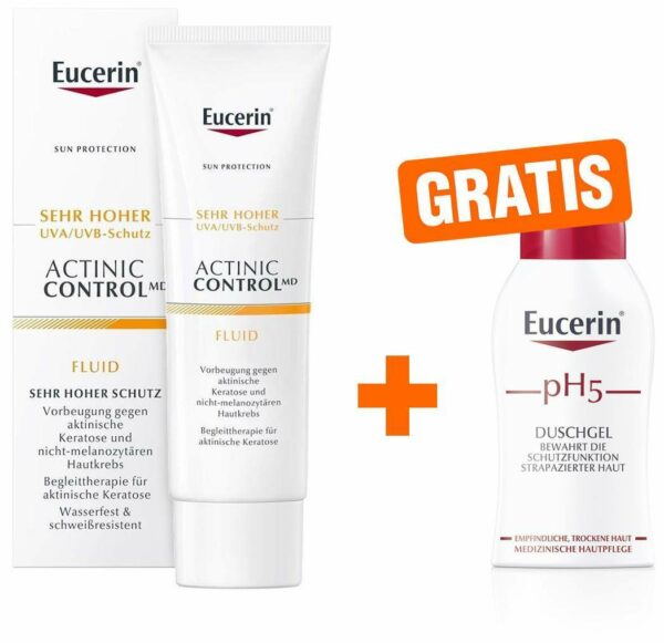 Eucerin Actinic Control MD 80 ml Emulsion + gratis pH 5 empfindliche Haut Duschgel 50 ml