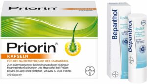 Priorin 270 Kapseln + gratis Bepanthol Lipstick 4