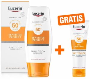 Eucerin Sensitive Protect Sun Lotion Extra Light LSF 50+ + gratis Body LSF50 50 ml Gel-Creme