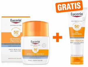 Eucerin Sun Sensitive Protect Face Fluid LSF 50+ + gratis Body LSF50 50 ml Gel-Creme
