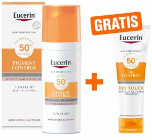 Eucerin Sun Pigment Control LSF50+ 50 ml Fluid + gratis Body LSF50 50 ml Gel-Creme