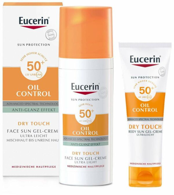 Eucerin Sun Oil Control Face LSF 50+ 50 Gel-Creme + gratis Body LSF50 50 ml Gel-Creme