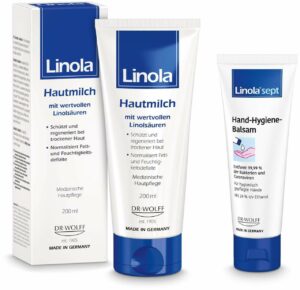Linola Hautmilch 200 ml + gratis Linola sept Hand-Hygiene-Balsam 10 ml