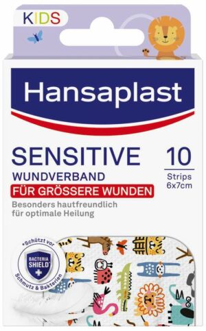 Hansaplast Kids Pflasterstrips sensitive 6x7 cm 10 Stück
