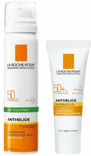 La Roche Posay Anthelios transparent Gesichtsspray LSF50 + gratis UVMune 400 LSF 50+ 3 ml Fluid