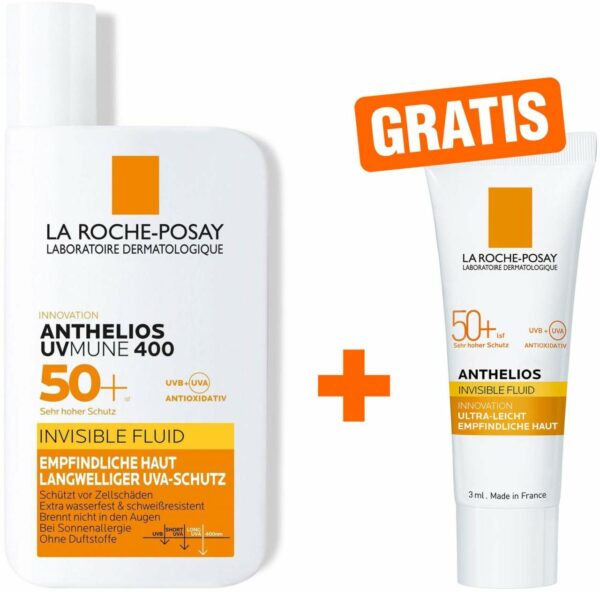 La Roche Posay Anthelios Invisible Fluid UVMune 400 LSF 50+ 50 ml Fluid + gratis 3 ml Fluid