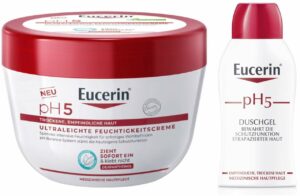 Eucerin pH5 ultraleichte Feuchtigkeitscreme 350 ml + gratis Eucerin pH5 empfindliche Haut Duschgel 50 ml