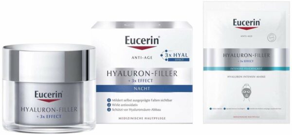 Eucerin Hyaluron Filler Nachtpflege 50 ml + gratis Eucerin Anti Age Hyaluron Filler Intensiv Maske 1 Stück