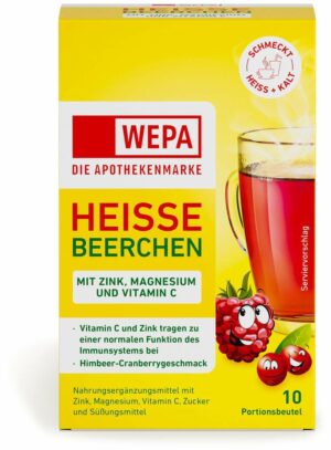 Wepa heiße Beerchen + Vitamin C + Zink + Magnesium 10 x 10 g Pulver