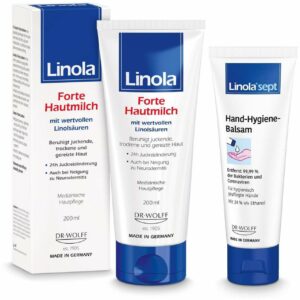 Linola Hautmilch Forte 200 ml + gratis Linola sept Hand-Hygiene-Balsam 10 ml