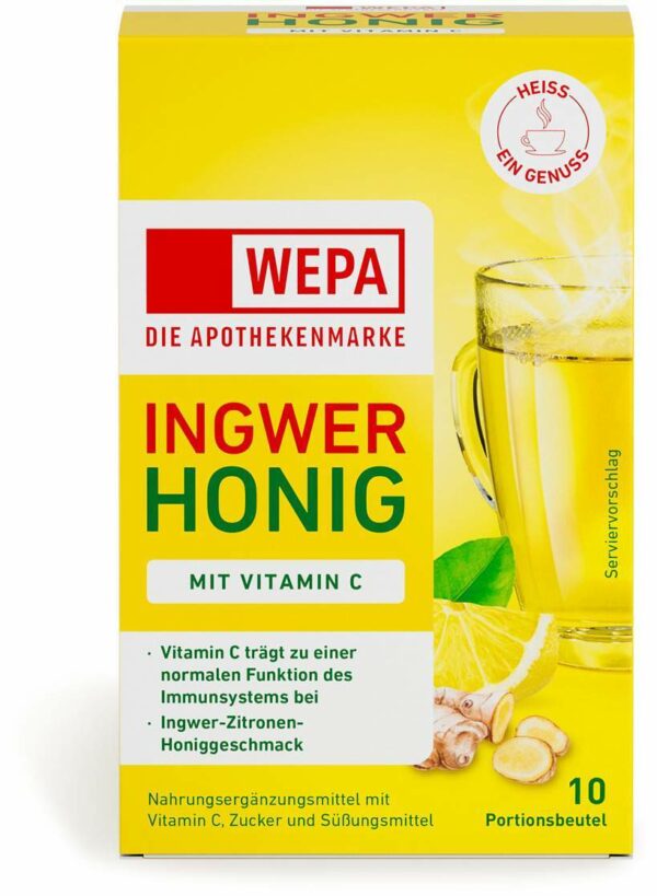 Wepa Ingwer + Honig + Vitamin C Pulver 10 x 10 g