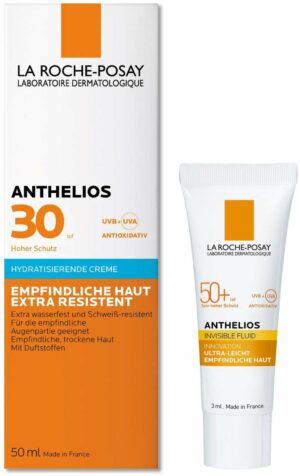 La Roche Posay Anthelios Hydratisierende Creme LSF30+ 50 ml + gratis Anthelios Invisible Fluid UVMune 400 LSF 50+ 3 ml